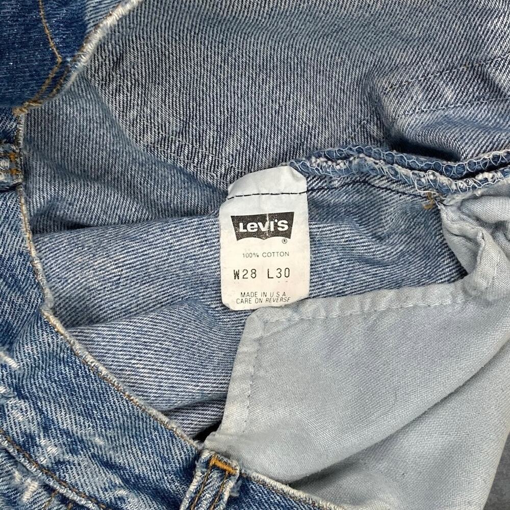 Vintage 90s Levis Jeans 501 28x30 Regular Straight Leg Fit Medium Wash Made USA - Picture 4 of 10